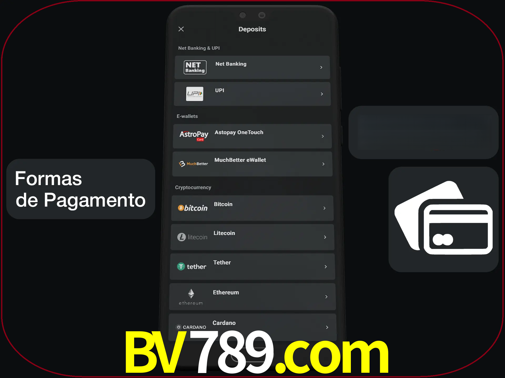Escolha a forma de pagamento de sua preferência.
