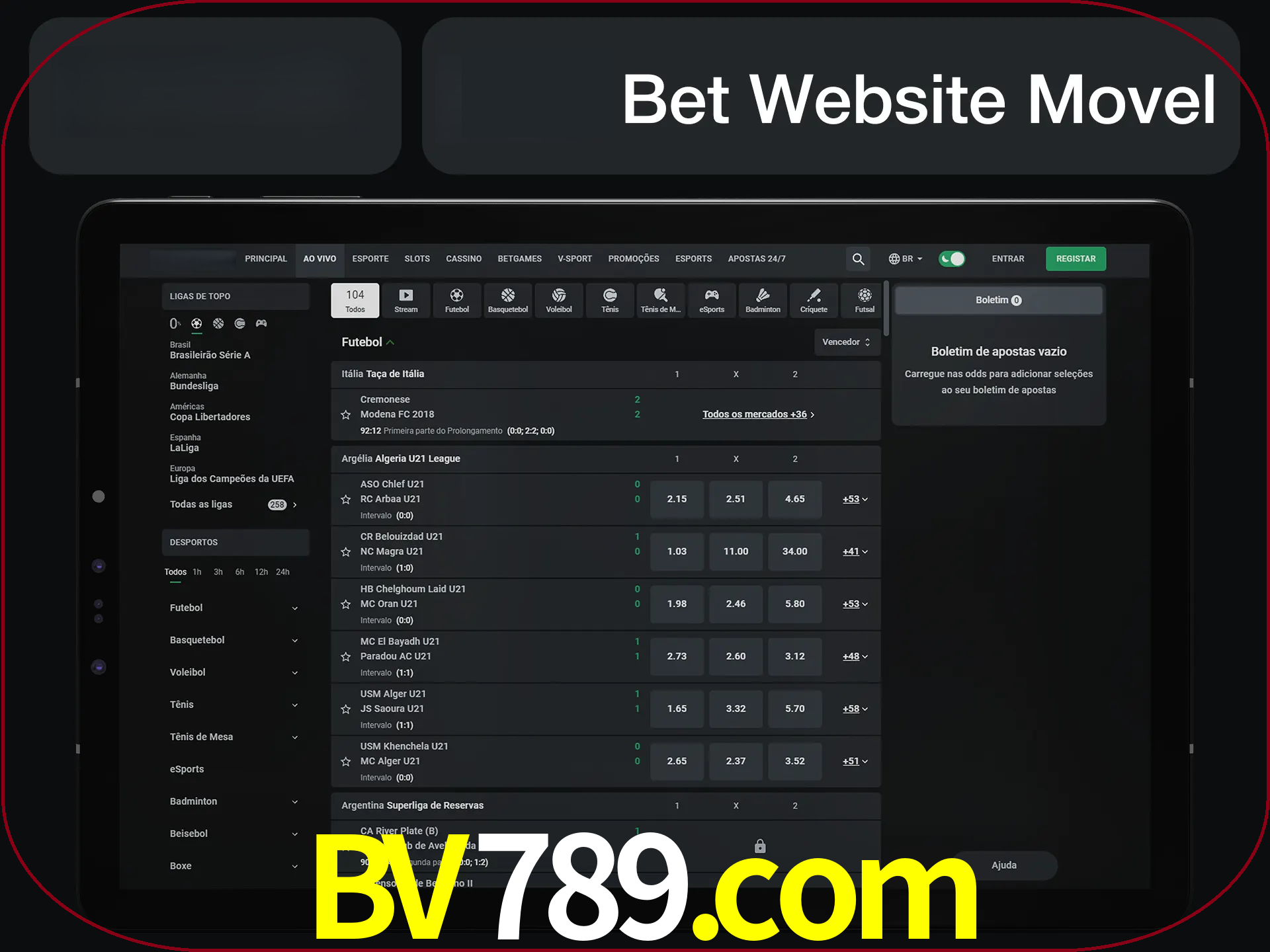Use nosso website em qualquer dispositivo.